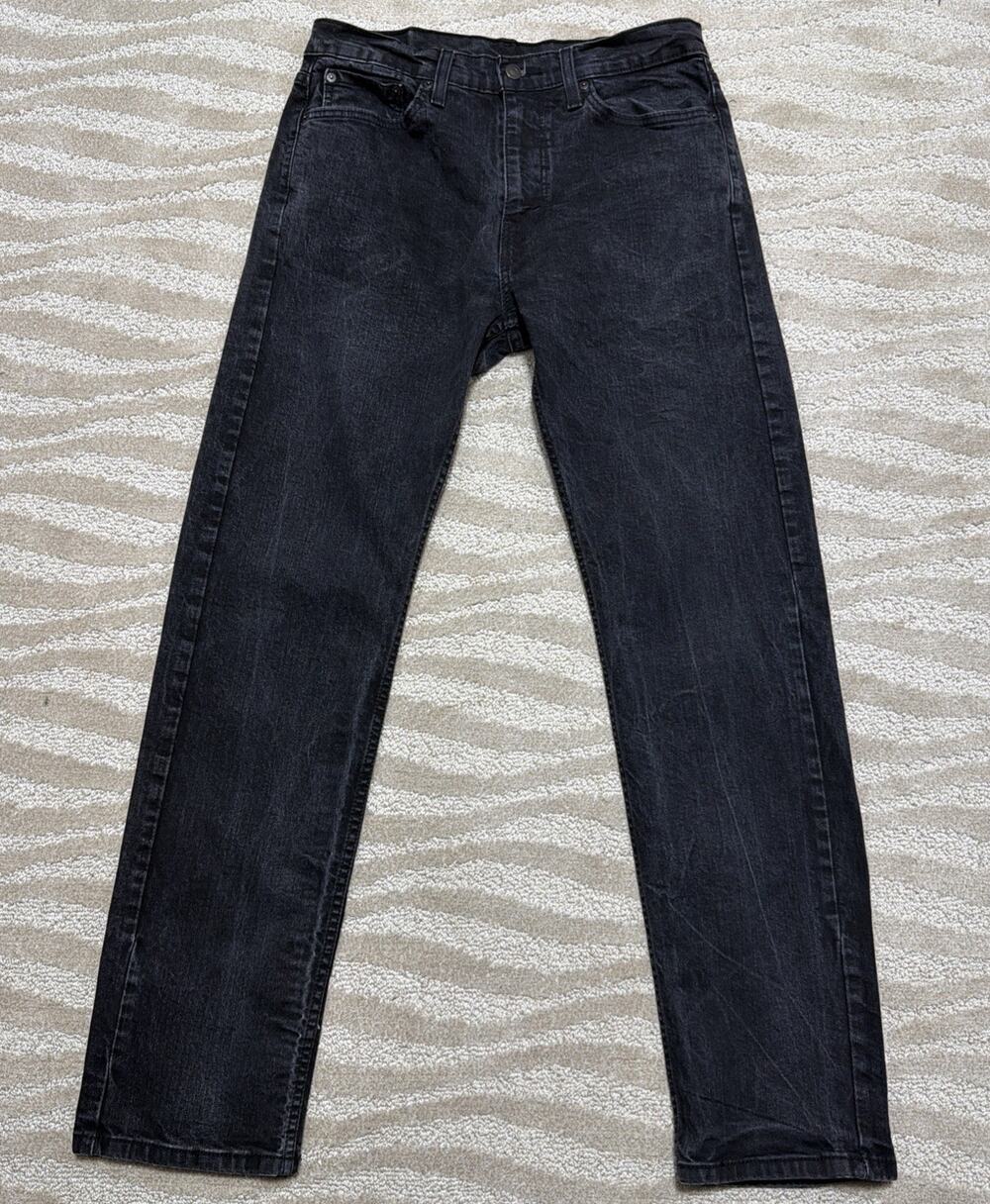 Men’s Levi’s 505 Straight Fit Black Denim Jeans 32x32